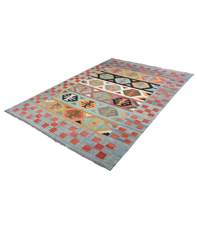 249x174 cm Handwoven Traditional Kelim Area Rug Wool Carpet