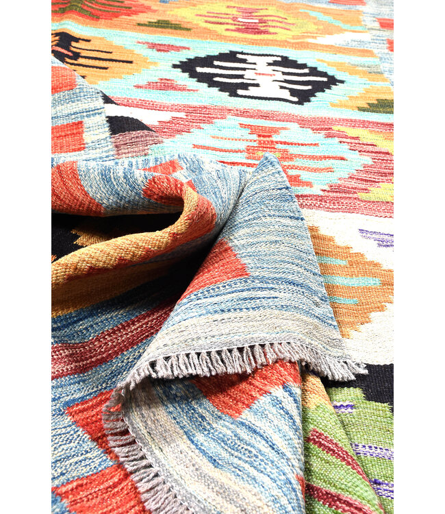 249x174 cm Handwoven Traditional Kelim Area Rug Wool Carpet