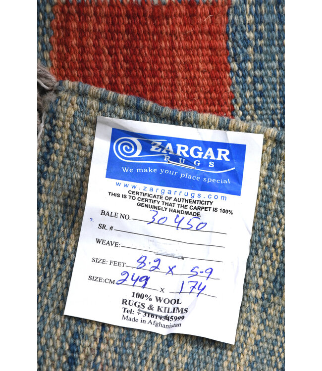 249x174 cm Handwoven Traditional Kelim Area Rug Wool Carpet