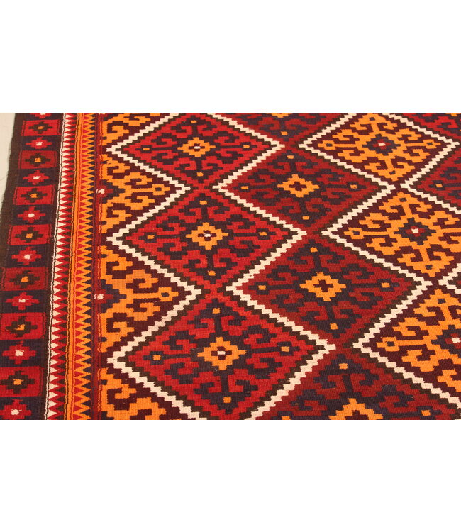 425x152cm  Vintage-Kelim-Läufer handgewebter wool Kelim Maimana