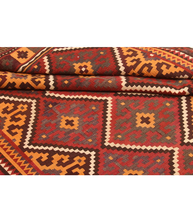 417x150cm Old style vintage kelim Runner Handwoven wool Kilim Maimana