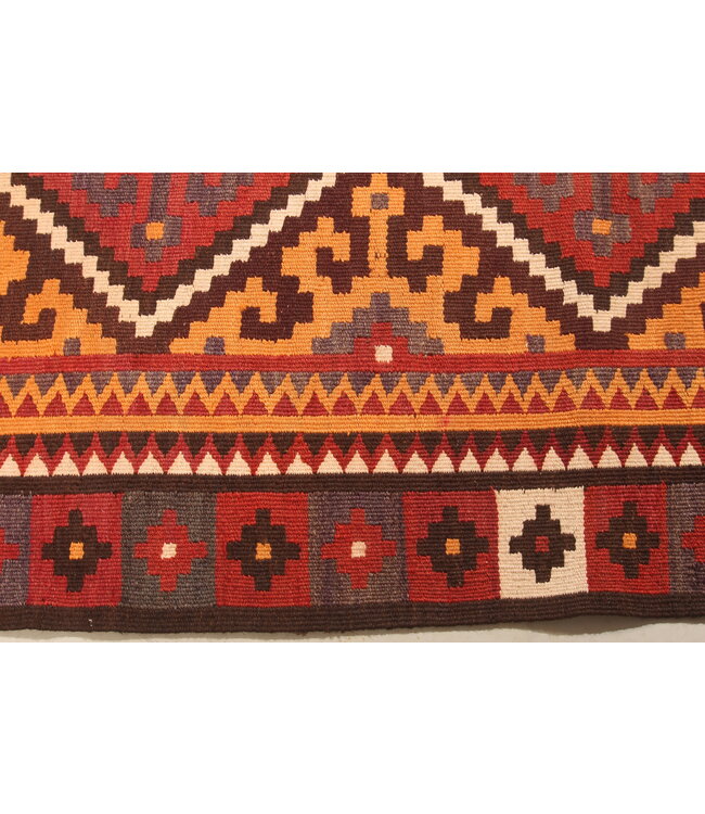 417x150cm Old style vintage kelim Runner Handwoven wool Kilim Maimana