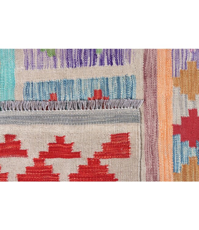 255x168 cm Handgeweven Traditionele Kelim Vloerkleed Wol Tapijt