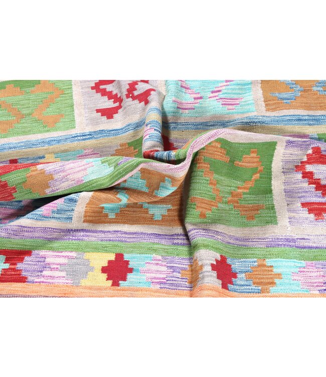 255x168 cm Handwoven Traditional Kelim Area Rug Wool Carpet