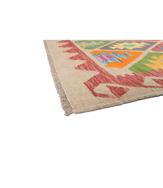 241x172 cm Handgeweven Traditionele Kelim Vloerkleed Wol Tapijt