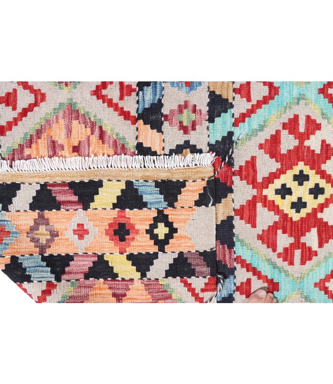 242x182 cm Handgewebter Traditioneller Kelim Teppich Woll