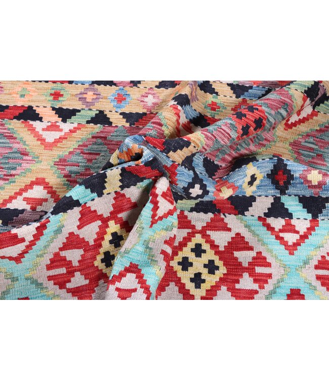 242x182 cm Handwoven Traditional Kelim Area Rug Wool Carpet