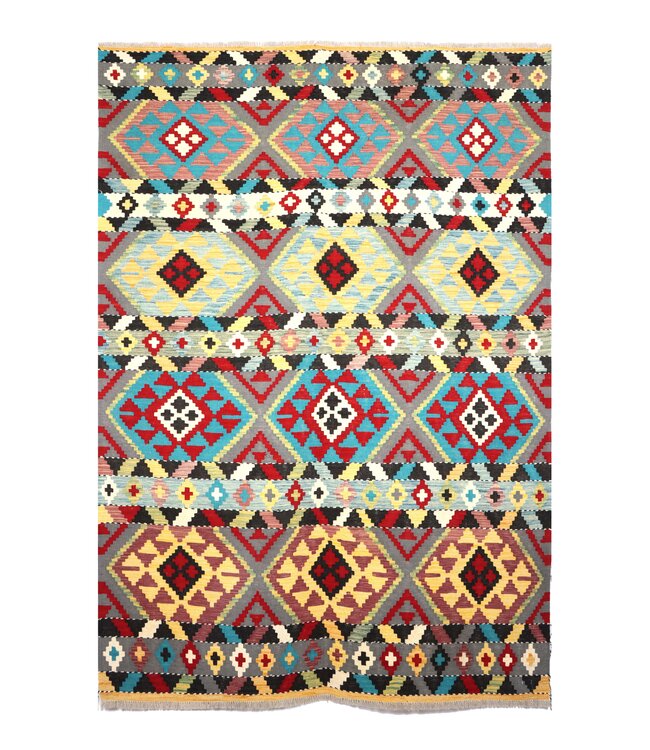 247x178 cm Handwoven Traditional Kelim Area Rug Wool Carpet