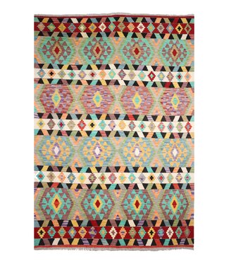 Kelimshop 246x180 cm Handgeweven Traditionele Kelim Vloerkleed Wol Tapijt Kelimshop 246x180 cm Handgeweven Traditionele Kelim Vloerkleed Wol Tapijt