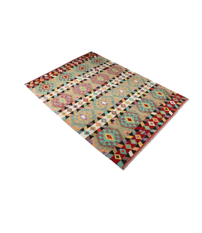 246x180 cm Handgewebter Traditioneller Kelim Teppich Woll