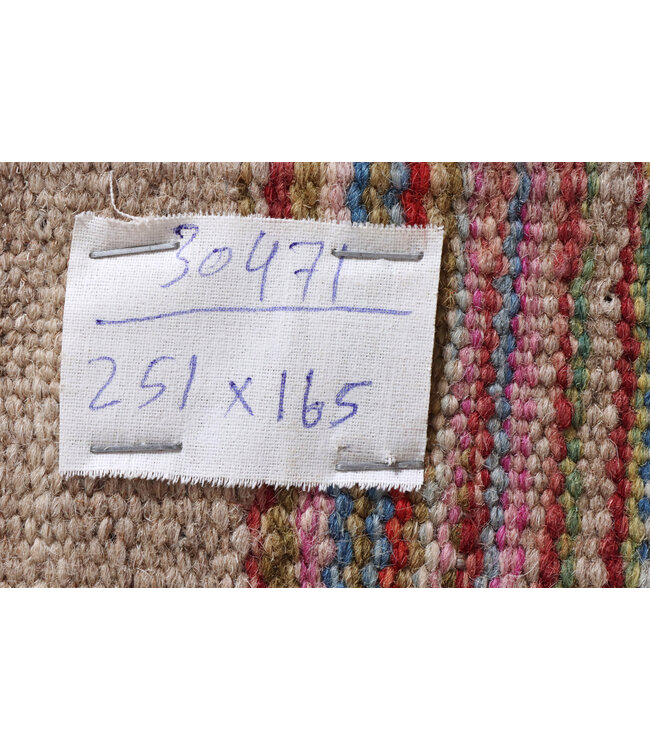 251x165 cm Handgewebter Moderner  Woll-Kelim-Teppich