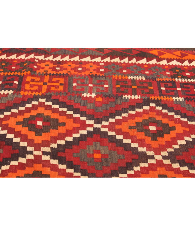 439x237 cm Vintage Kelim Oude stijl 100% wollen Kelim Tapijt Maimana