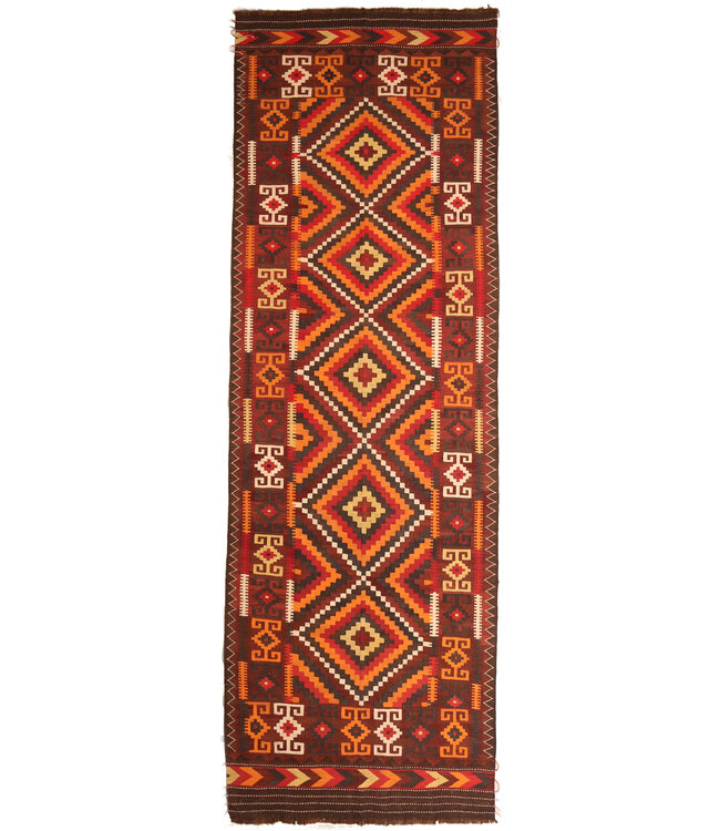 465x146cm Old style vintage kelim Runner Handwoven wool Kilim Maimana