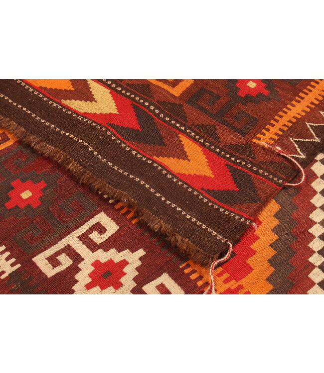 465x146cm Old style vintage kelim Runner Handwoven wool Kilim Maimana