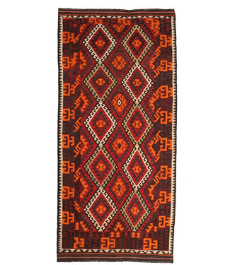 Kelimshop 336x159cm  Vintage-Kelim-Läufer handgewebter wool Kelim Maimana