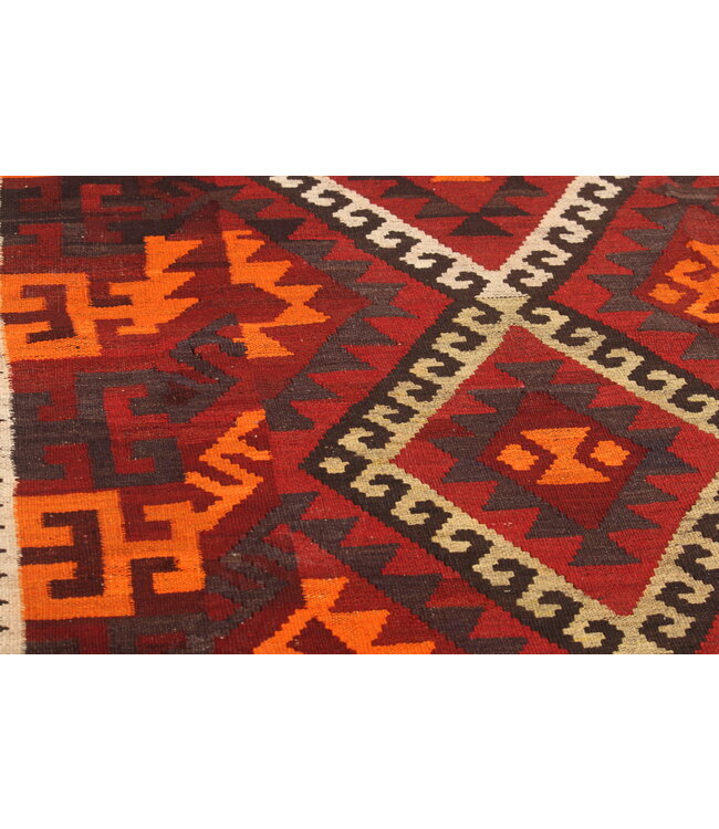 336x159cm  Vintage-Kelim-Läufer handgewebter wool Kelim Maimana