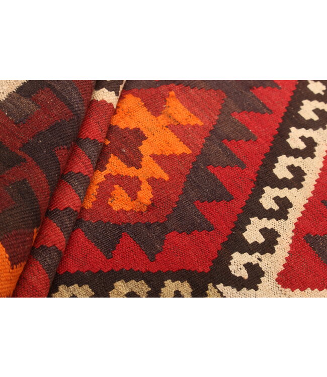 336x159cm  Oude stijl vintage kelim Runner Handgeweven woll Kelim Maimana