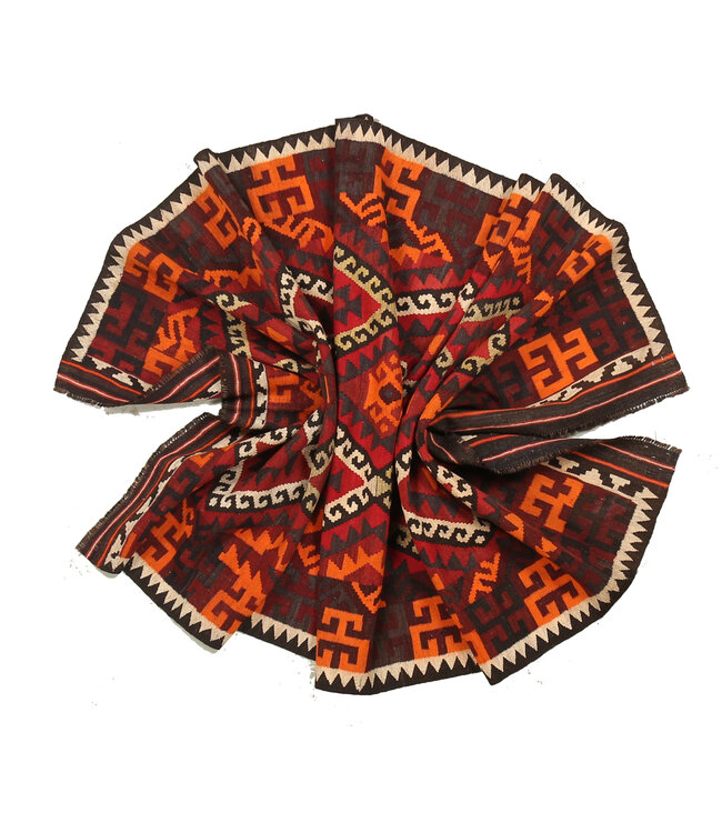 336x159cm  Oude stijl vintage kelim Runner Handgeweven woll Kelim Maimana