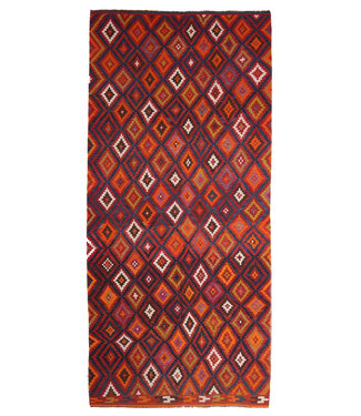 Kelimshop 426x188cm Vintage-Kelim-Läufer handgewebter wool Kelim Maimana