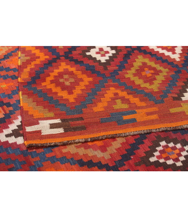 426x188cm Old style vintage kelim Runner Handwoven wool Kilim Maimana