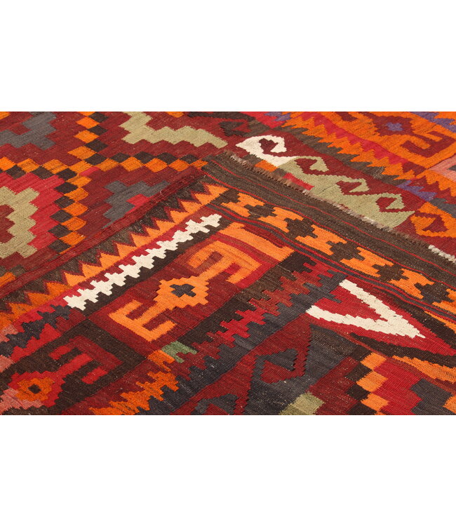 331x223 cm Vintage Kelim Oude stijl 100% wollen Kelim Tapijt Maimana