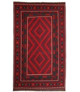 Kelimshop 433x244cm  Vintage Kelim teppich im alten Stil aus 100 % Wolle Maimana