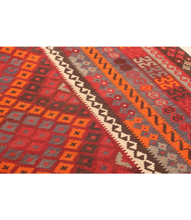 437x263cm Vintage Kelim teppich im alten Stil aus 100 % Wolle Maimana