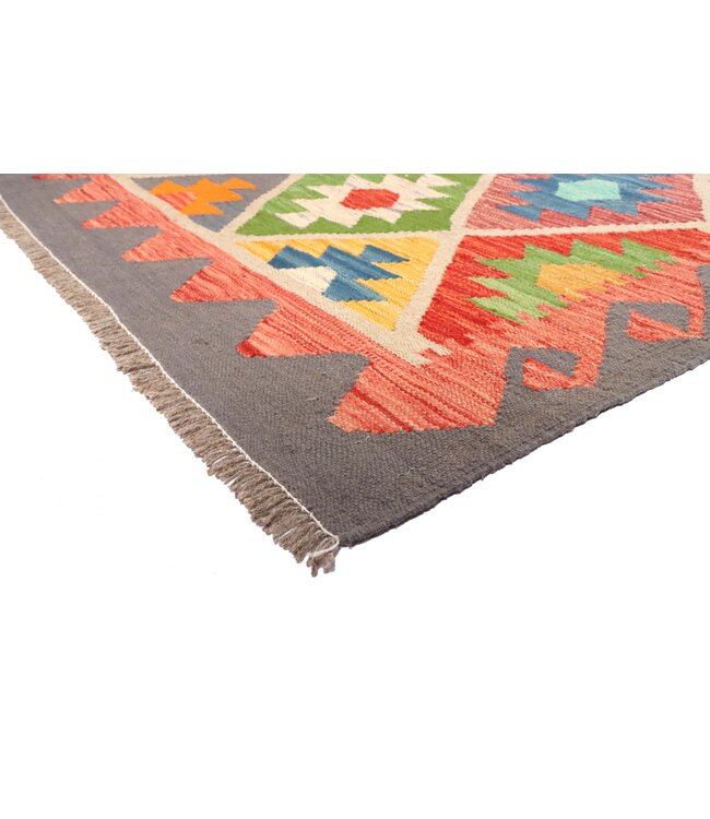 241x170 cm Handgeweven Traditionele Kelim Vloerkleed Wol Tapijt