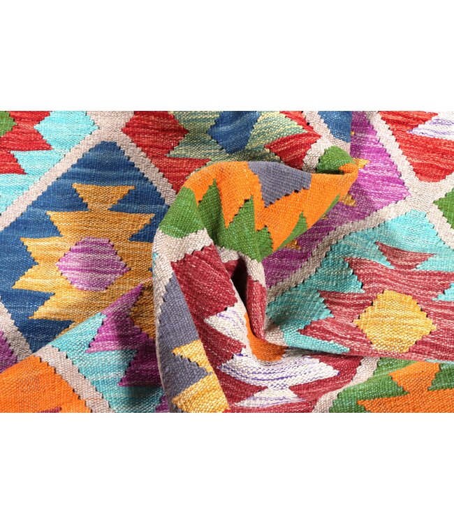 241x170 cm Handgeweven Traditionele Kelim Vloerkleed Wol Tapijt