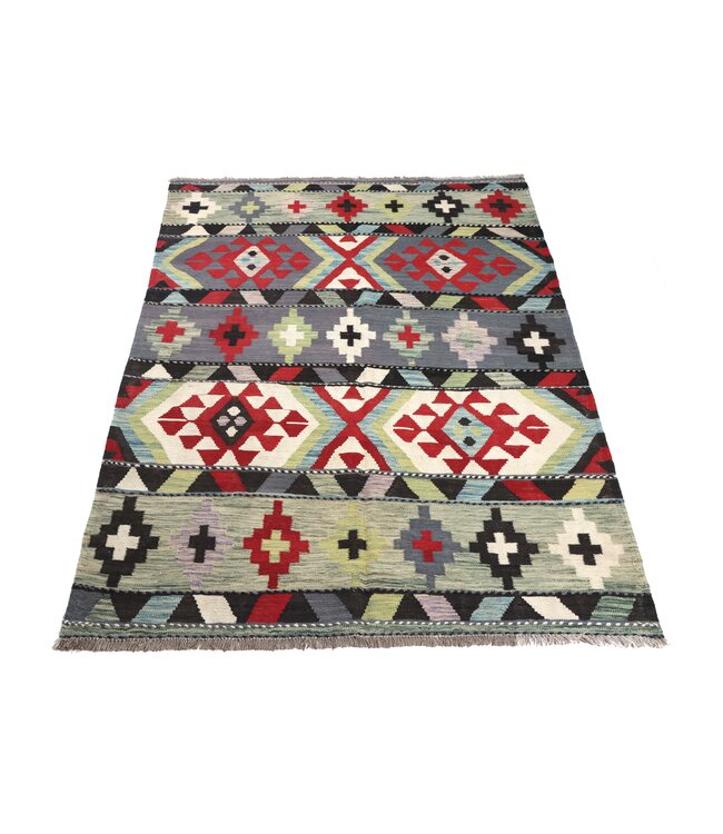 205x150 cm Handgewebter Traditioneller Kelim Teppich Woll