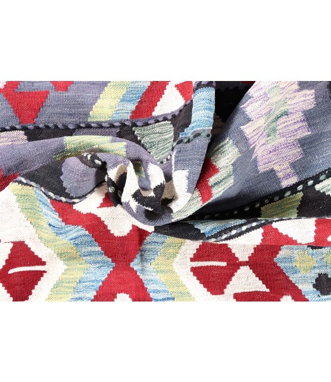 205x150 cm Handgeweven Traditionele Kelim Vloerkleed Wol Tapijt