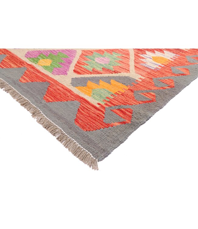 203x157 cm Handwoven Traditional Kelim Area Rug Wool Carpet