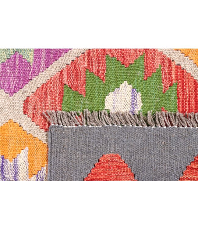 203x157 cm Handgeweven Traditionele Kelim Vloerkleed Wol Tapijt