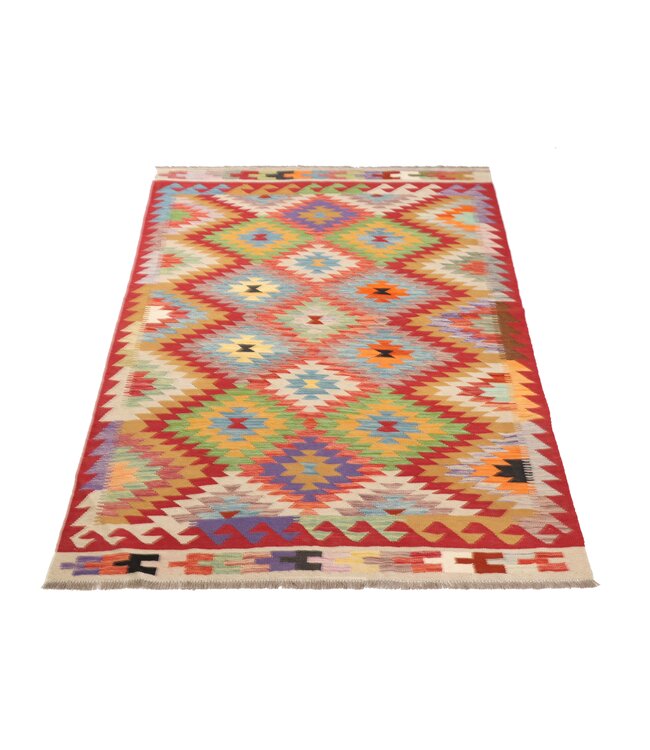 205x150 cm Handwoven Traditional Kelim Area Rug Wool Carpet