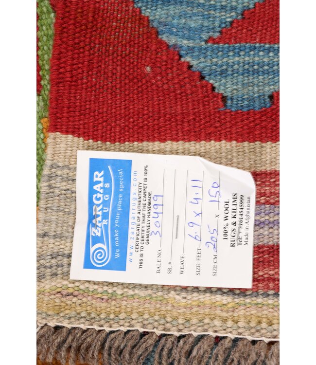 205x150 cm Handwoven Traditional Kelim Area Rug Wool Carpet
