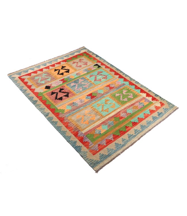 202x151 cm Handgewebter Traditioneller Kelim Teppich Woll