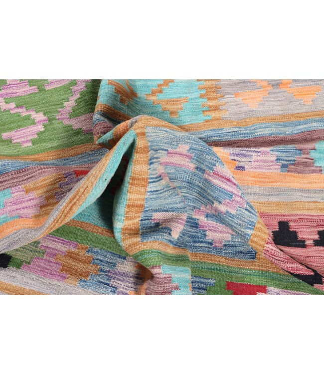 202x151 cm Handwoven Traditional Kelim Area Rug Wool Carpet