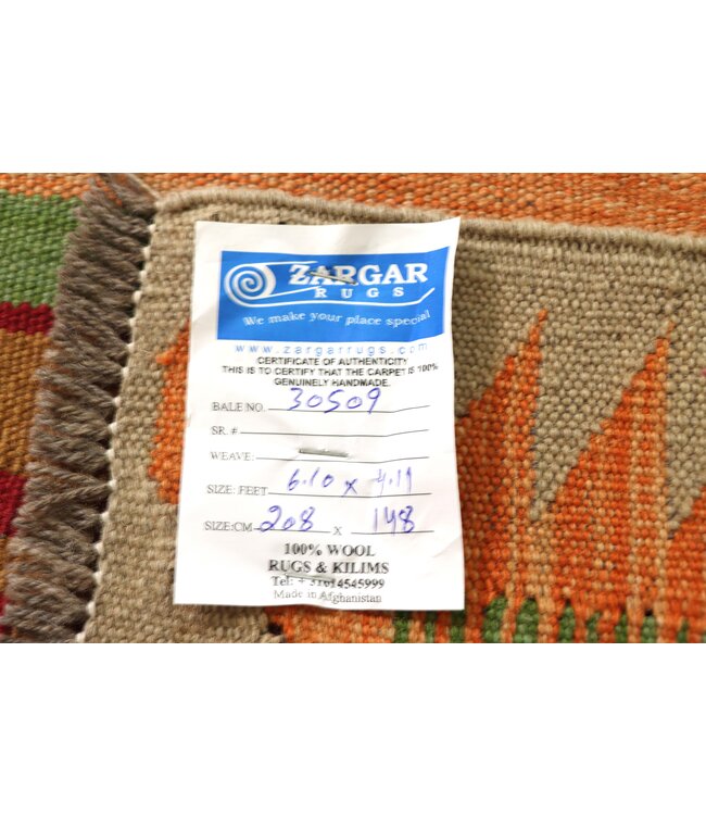 208x148 cm Handwoven Traditional Kelim Area Rug Wool Carpet