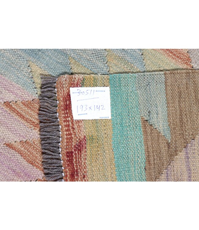 193x142 cm Handwoven Traditional Kelim Area Rug Wool Carpet