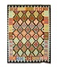 Kelimshop 201x154 cm Handgewebter Traditioneller Kelim Teppich Woll