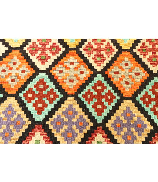 201x154 cm Handgewebter Traditioneller Kelim Teppich Woll