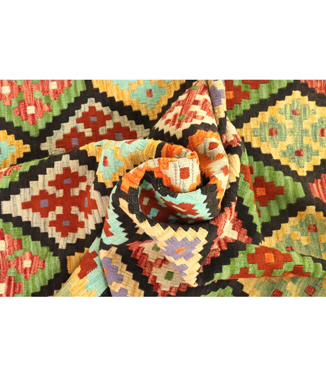 201x154 cm Handwoven Traditional Kelim Area Rug Wool Carpet