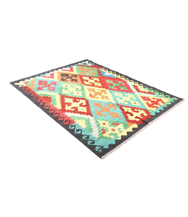 196x147 cm Handwoven Traditional Kelim Area Rug Wool Carpet
