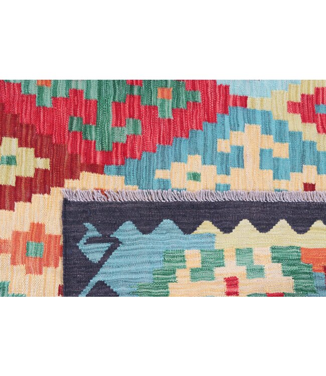 196x147 cm Handwoven Traditional Kelim Area Rug Wool Carpet