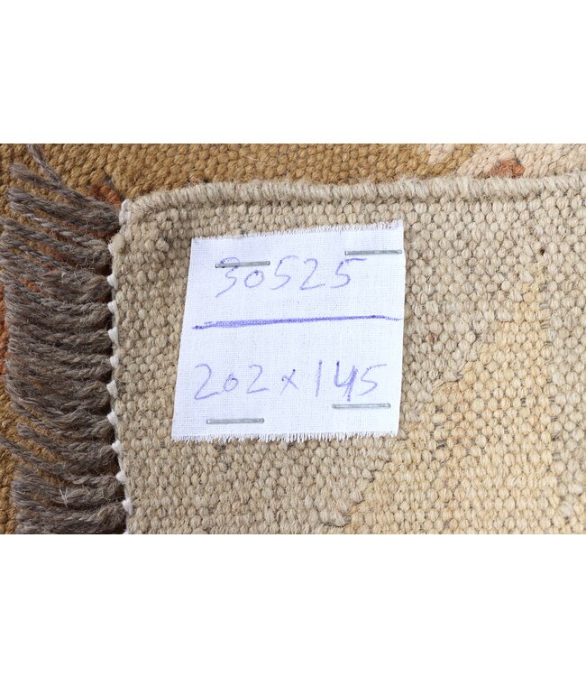 202x145 cm Handgeweven Traditionele Kelim Vloerkleed Wol Tapijt