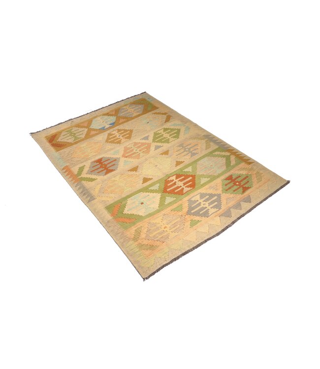 202x145 cm Handgeweven Traditionele Kelim Vloerkleed Wol Tapijt