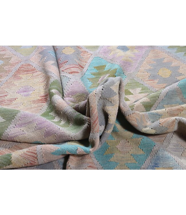 196x146 cm Handwoven Traditional Kelim Area Rug Wool Carpet