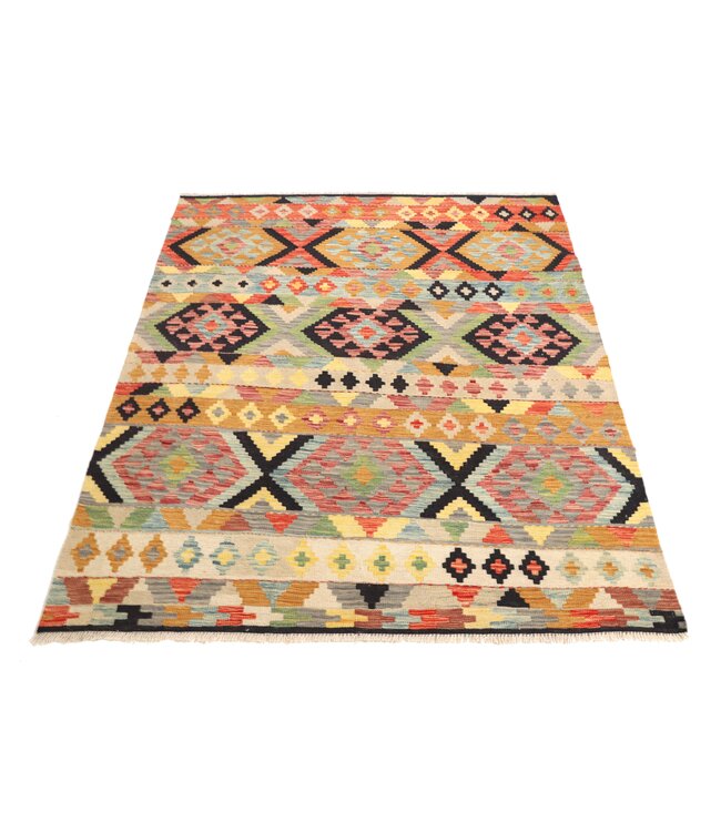 192x155 cm Handgewebter Traditioneller Kelim Teppich Woll