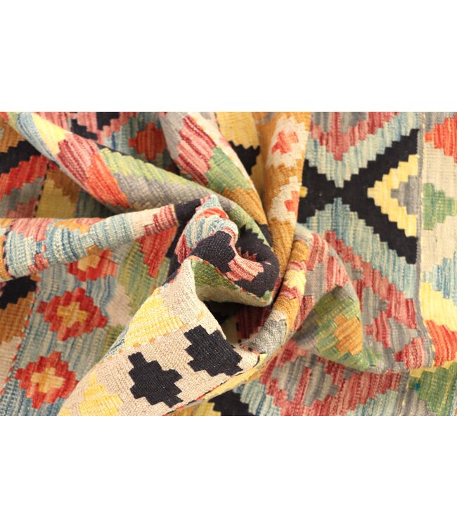 192x155 cm Handgewebter Traditioneller Kelim Teppich Woll