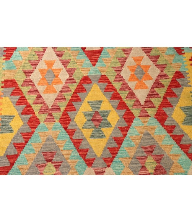 201x147 cm Handgewebter Traditioneller Kelim Teppich Woll